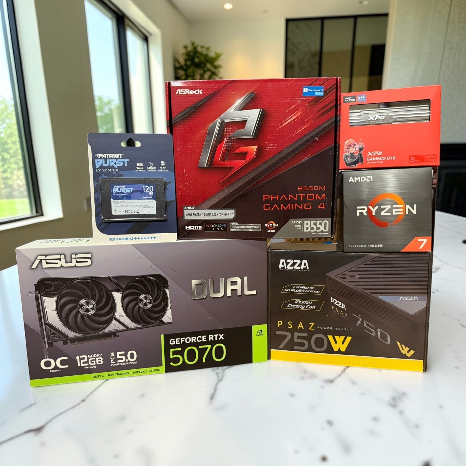 AMD Ryzen 7 5700 RTX 5070 12GB B550M Phantom Gaming 4 Bundle [SEALED]