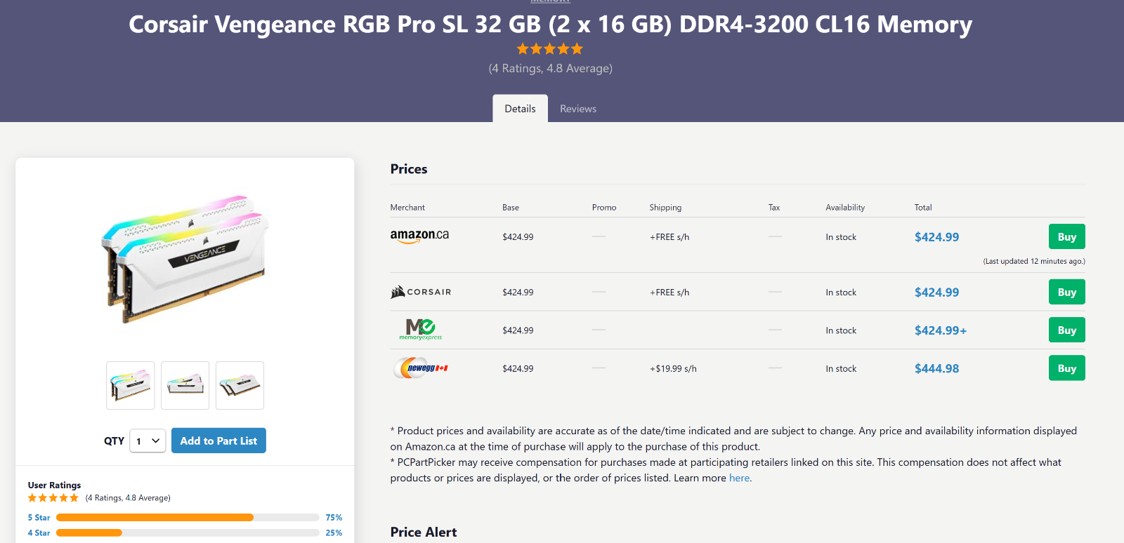 NEW Corsair Vengeance RGB Pro SL 32GB 2x16 DDR4 3600mhz White RAM [SEALED]