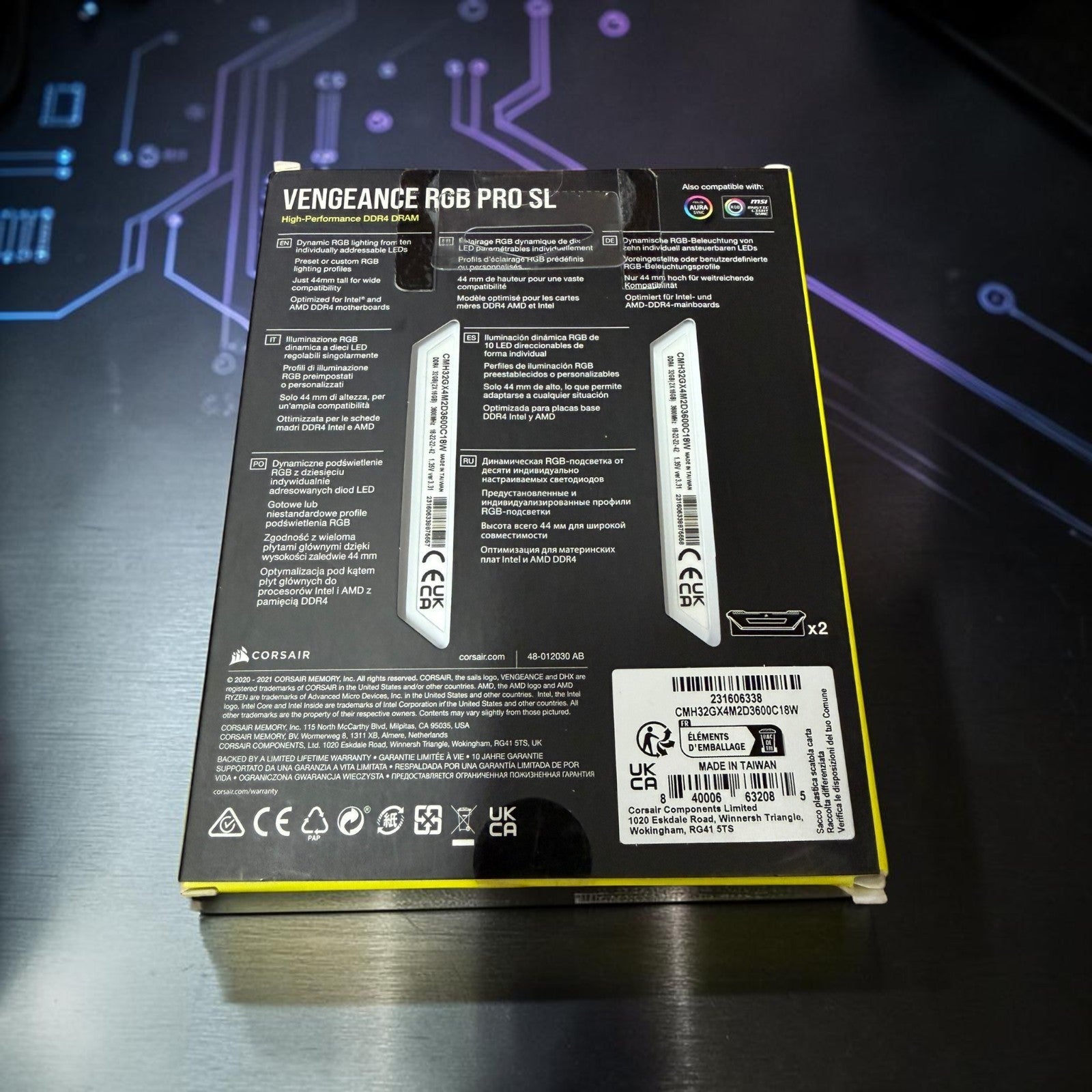 NEW Corsair Vengeance RGB Pro SL 32GB 2x16 DDR4 3600mhz White RAM [SEALED]