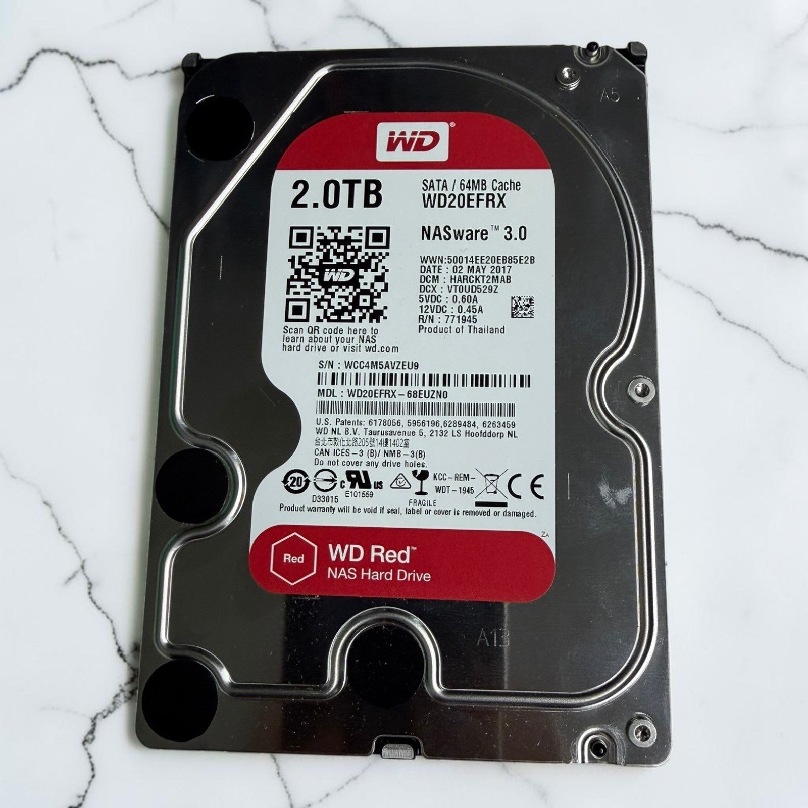 WD Red 2TB NAS 3.5in SATA HDD WD20EFRX 64MB Cache NASware 3.0 [OPEN BOX]