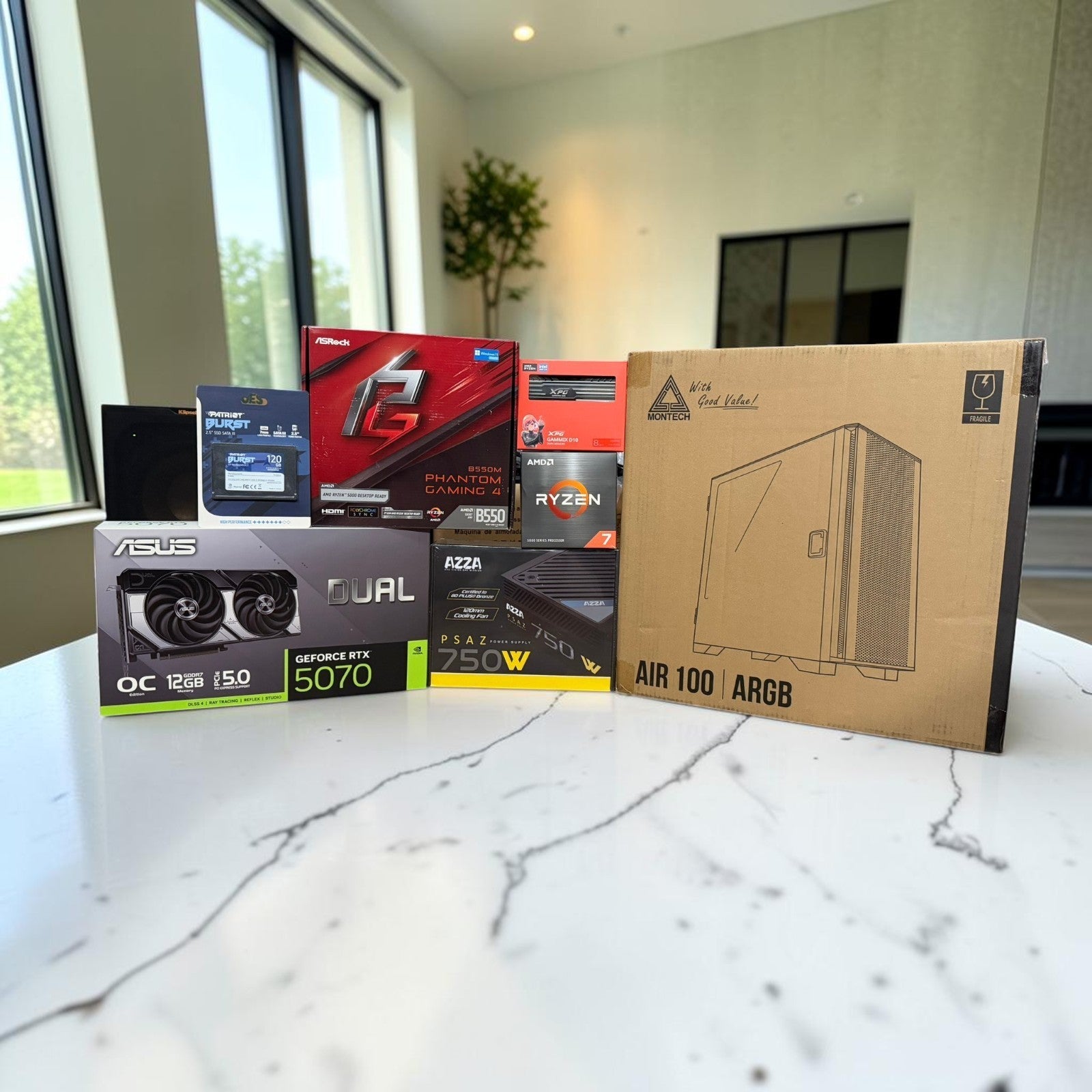AMD Ryzen 7 5700 RTX 5070 12GB B550M Phantom Gaming 4 Bundle [SEALED]