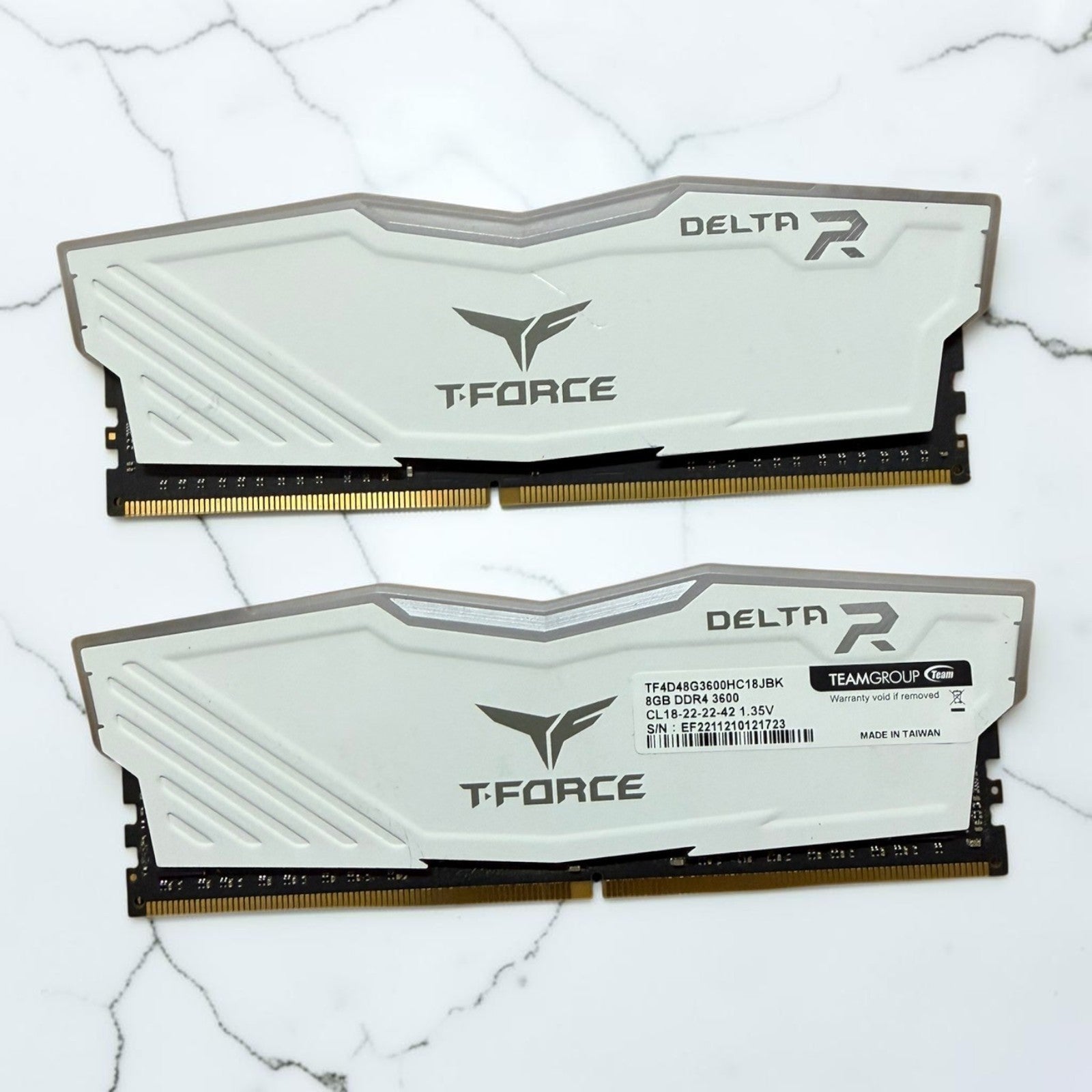 TEAMGROUP T-Force Delta RGB 16GB 2x8GB DDR4-3600 White RAM [Lifetime Warranty]