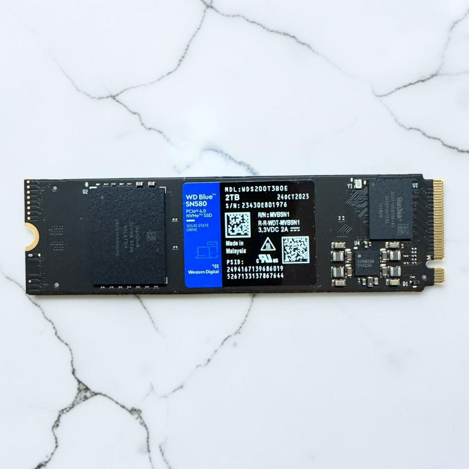 WD Blue SN580 2TB M.2 2280 PCIe 4.0 NVMe SSD WDS200T3B0E [OPEN BOX]