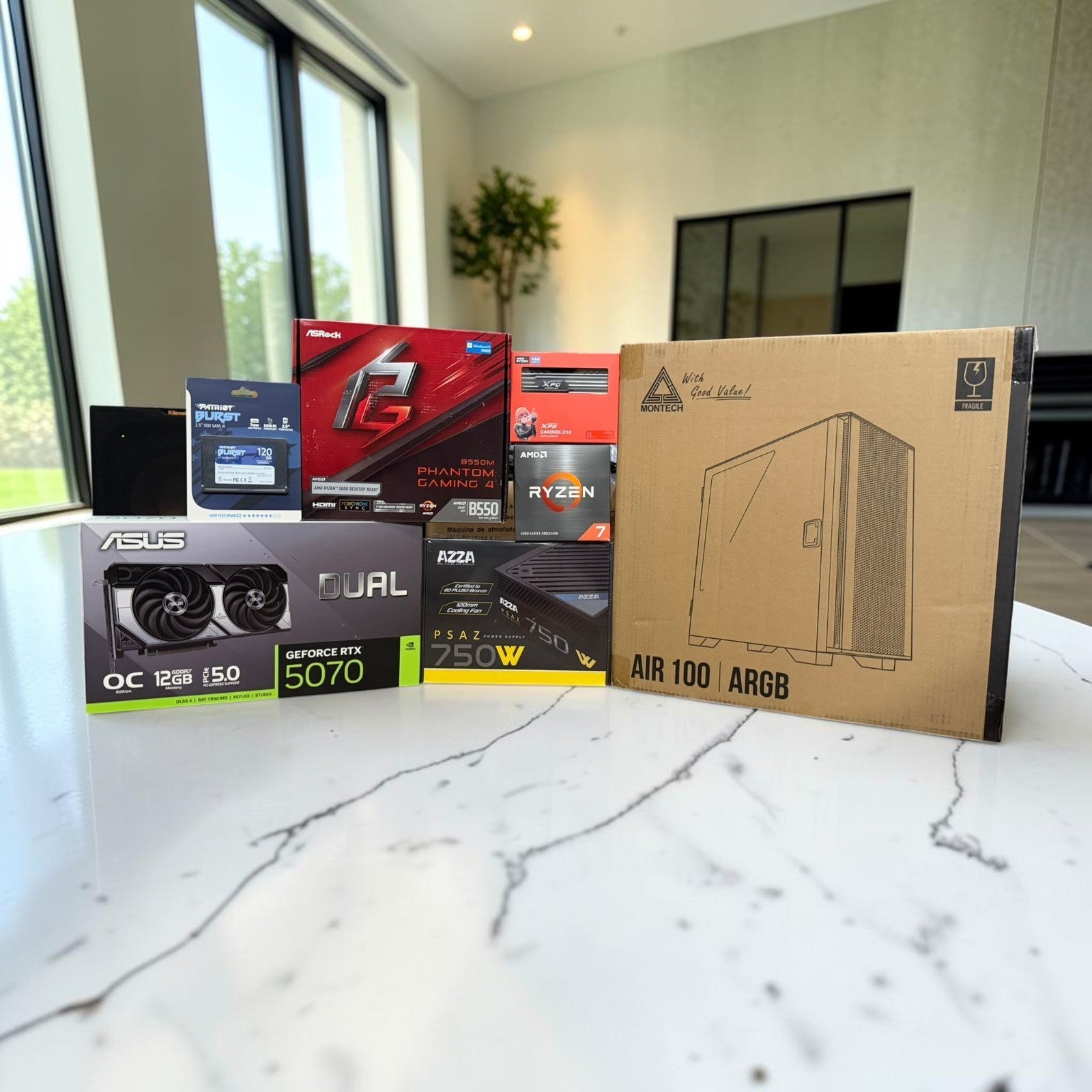 AMD Ryzen 7 5700 RTX 5070 12GB B550M Phantom Gaming 4 Bundle [SEALED]