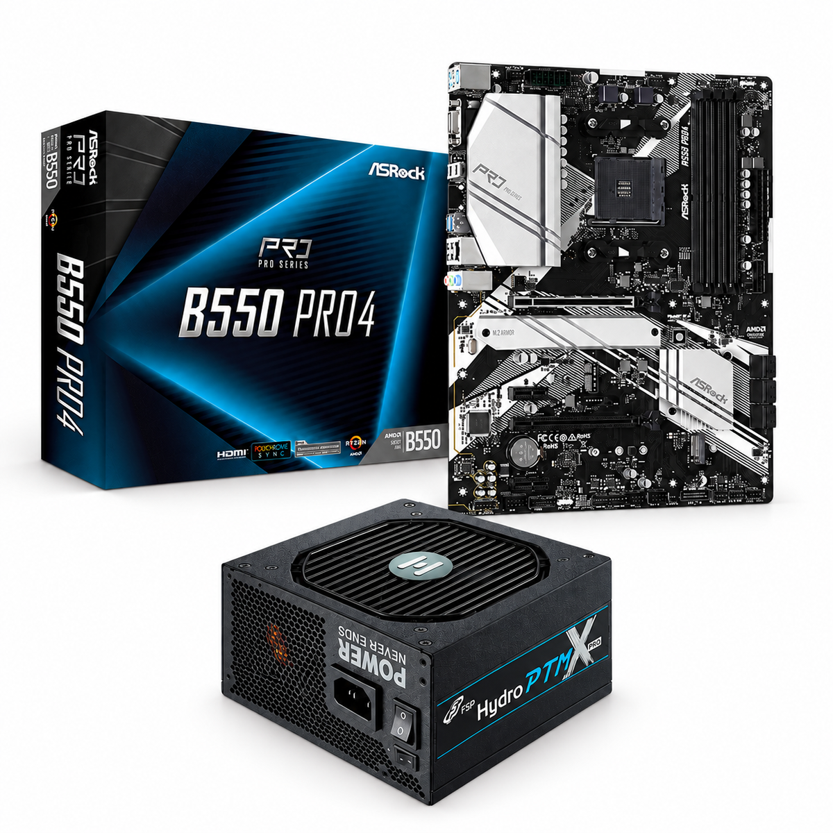 ASRock B550 Pro4 + FSP HYDRO PTM X PRO 1000W Bundle