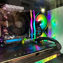 Load image into Gallery viewer, Brand New High End 6-Core Gaming PC, Ryzen 5 5600 (i9-9900K Performance), RTX 3070 Options, 16GB 3600mhz DDR4 Ram, 1TB NVME SSD
