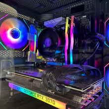 Load image into Gallery viewer, Brand New High End 6-Core Gaming PC, Ryzen 5 5600 (i9-9900K Performance), RTX 3070 Options, 16GB 3600mhz DDR4 Ram, 1TB NVME SSD
