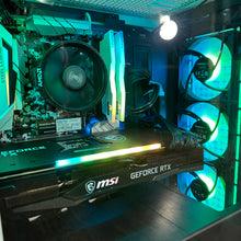Load image into Gallery viewer, Brand New High End 6-Core Gaming PC, Ryzen 5 5600 (i9-9900K Performance), RTX 4070 Ti / 3070 Options, 16GB 3600mhz DDR4 Ram, 1TB NVME SSD
