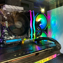 Load image into Gallery viewer, Brand New High End 6-Core Gaming PC, Ryzen 5 5600 (i9-9900K Performance), RTX 3070 Options, 16GB 3600mhz DDR4 Ram, 1TB NVME SSD
