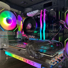 Load image into Gallery viewer, Brand New High End 6-Core Gaming PC, Ryzen 5 5600 (i9-9900K Performance), RTX 3070 Options, 16GB 3600mhz DDR4 Ram, 1TB NVME SSD
