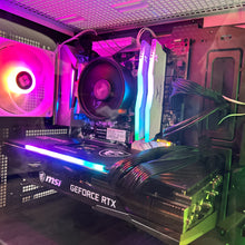 Load image into Gallery viewer, Brand New High End 6-Core Gaming PC, Ryzen 5 5600 (i9-9900K Performance), RTX 4070 Ti / 3070 Options, 16GB 3600mhz DDR4 Ram, 1TB NVME SSD
