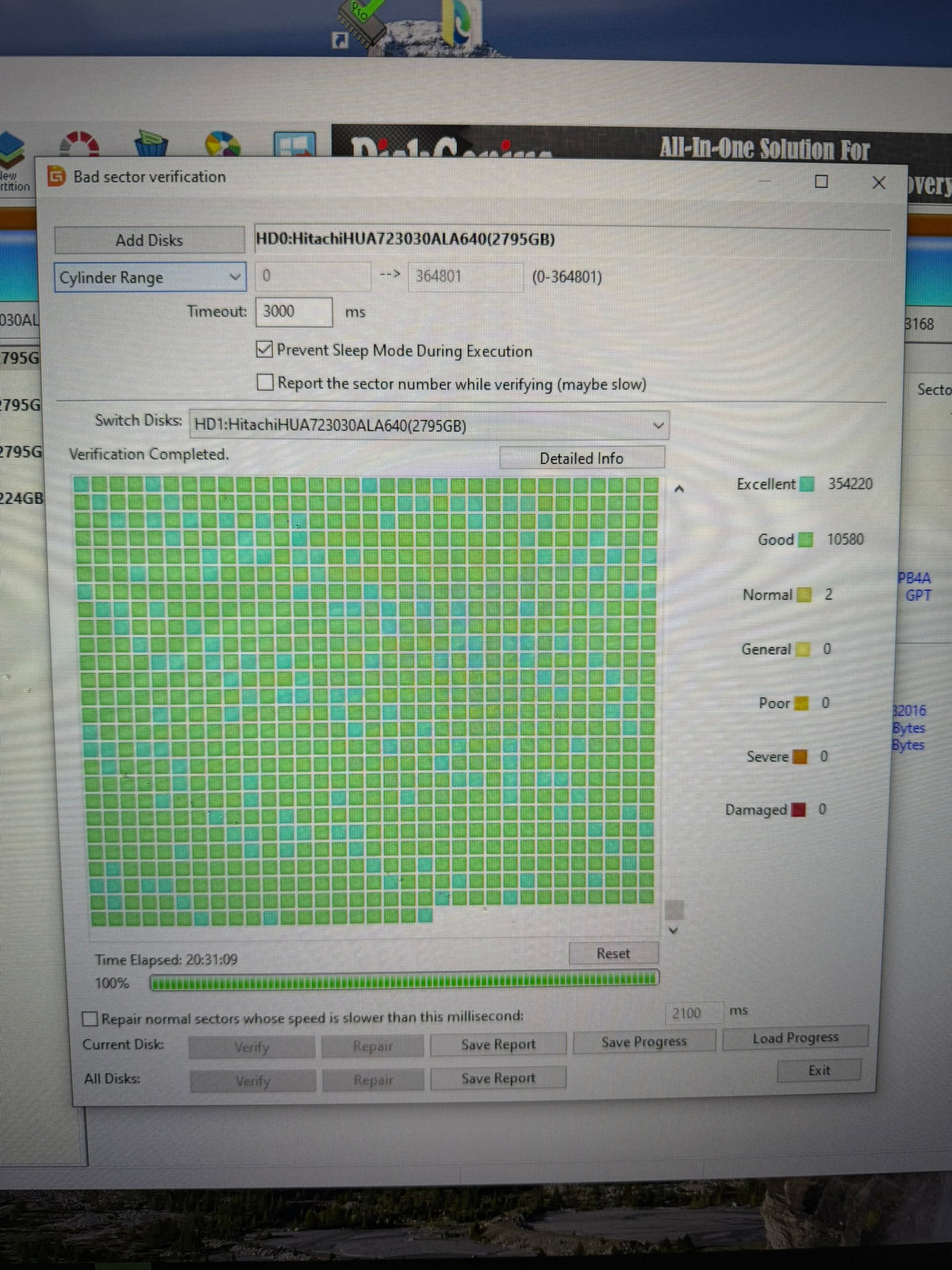 Hitachi Ultrastar 3TB HUA723030ALA640 HDD Tested 100% Health 0 Bad Sectors See Pics