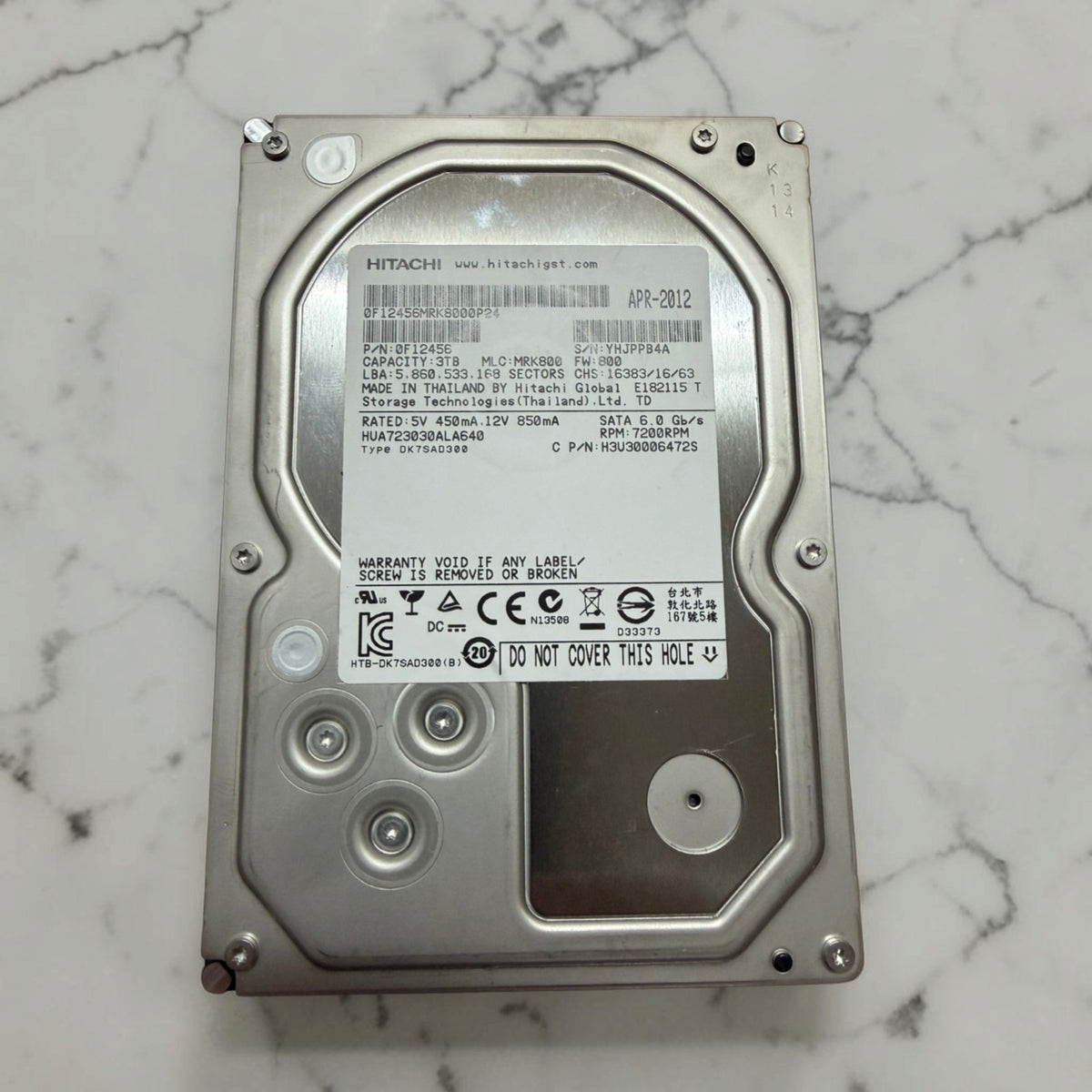 Hitachi Ultrastar 3TB HUA723030ALA640 HDD Tested 100% Health 0 Bad Sectors See Pics