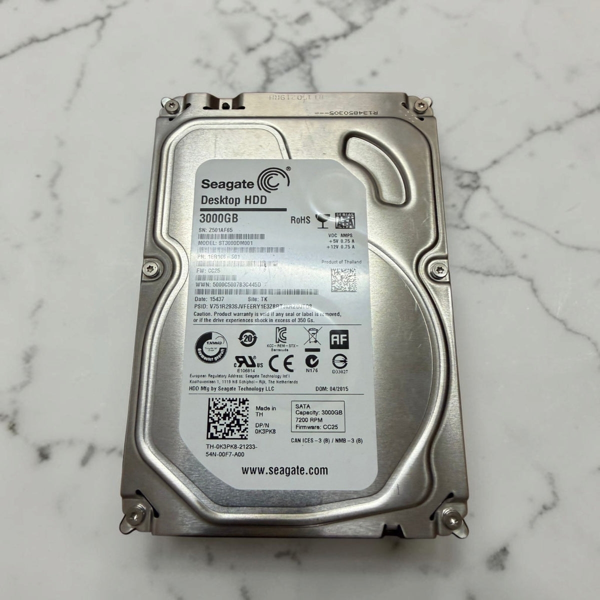 Seagate Barracuda 3TB ST3000DM001 HDD Tested 100% Health 0 Bad Sectors See Pics