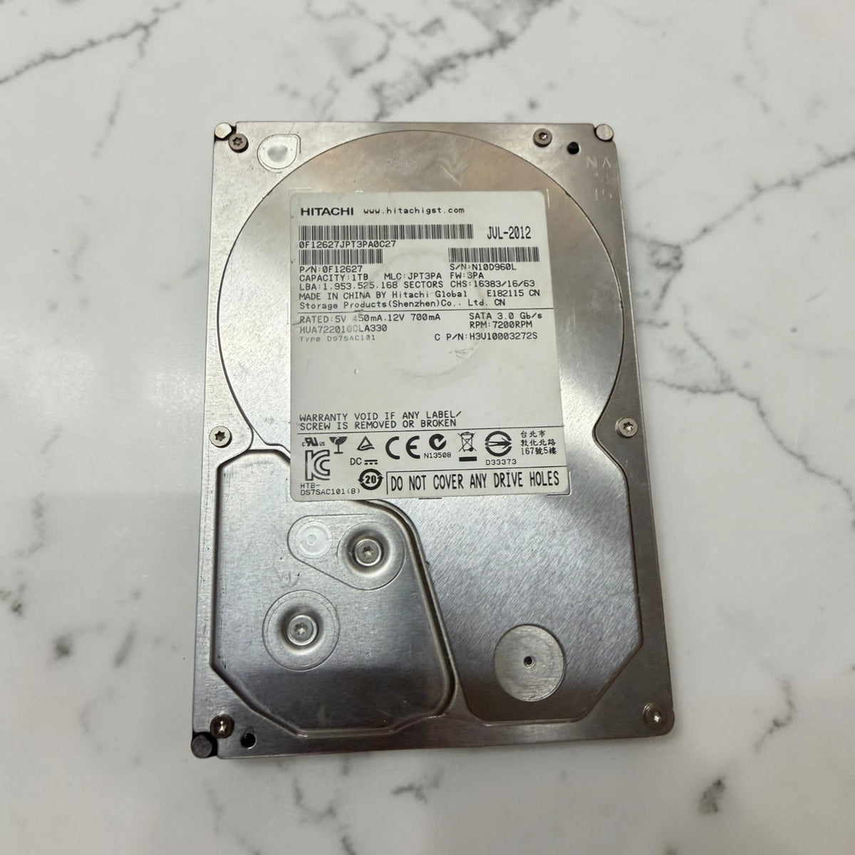 Hitachi Ultrastar 1TB HUA722010CLA330 HDD Tested 100% Health 0 Bad Sectors See Pics
