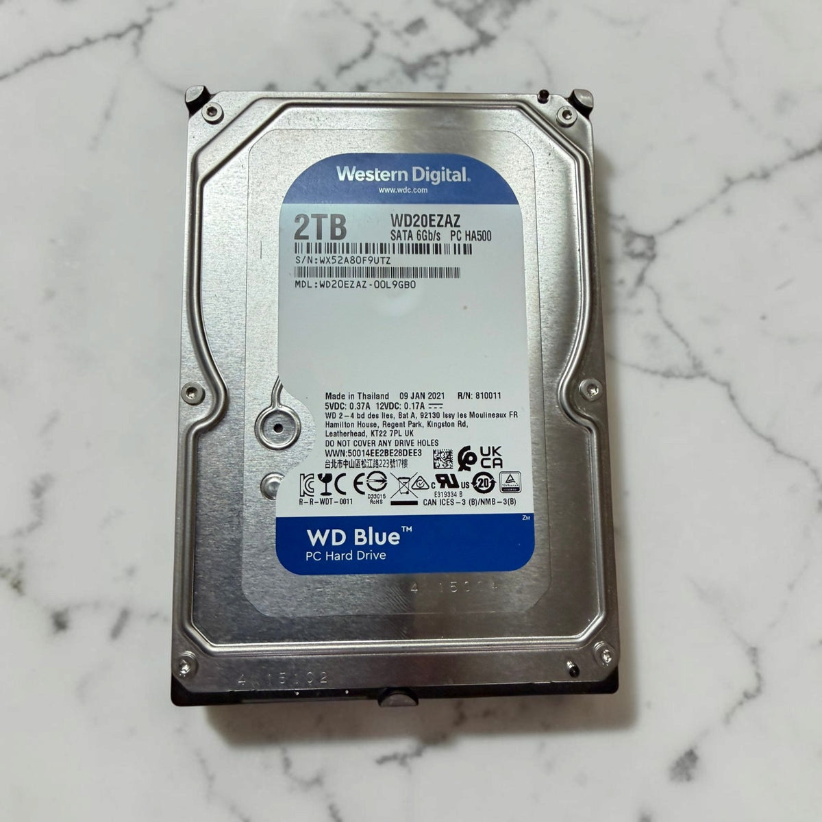 WD Blue 2TB WD20EZAZ HDD Tested 100% Health 0 Bad Sectors See Pics