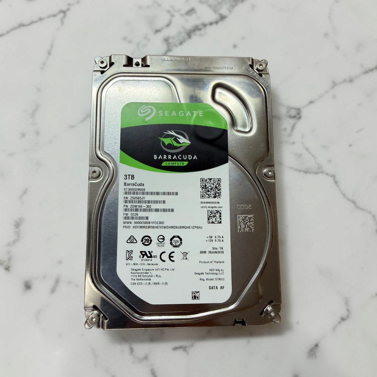 Seagate BarraCuda 3TB ST3000DM008 HDD Tested 100% Health 0 Bad Sectors See Pics