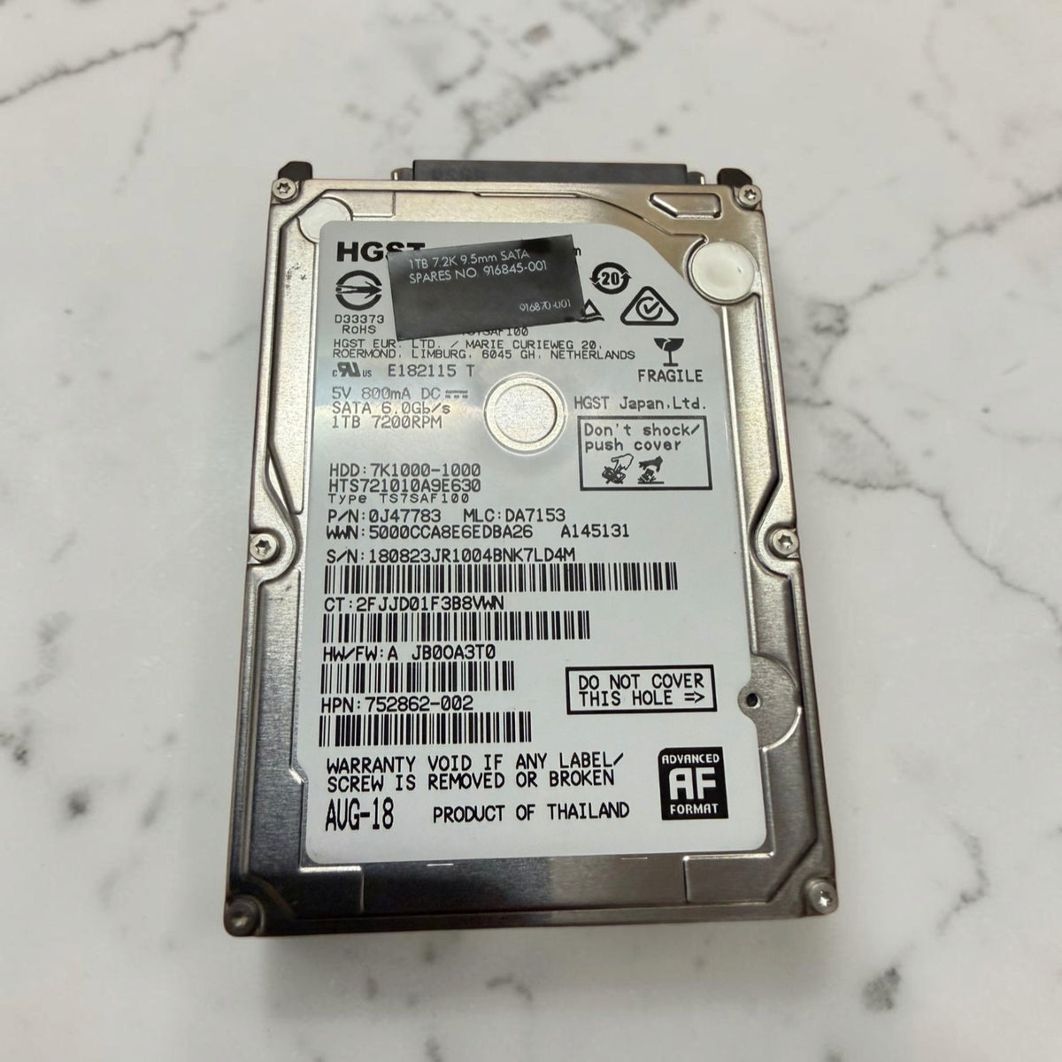 HGST Travelstar 1TB HDD 2.5" | 100% Health 0 Bad Sectors See Pics