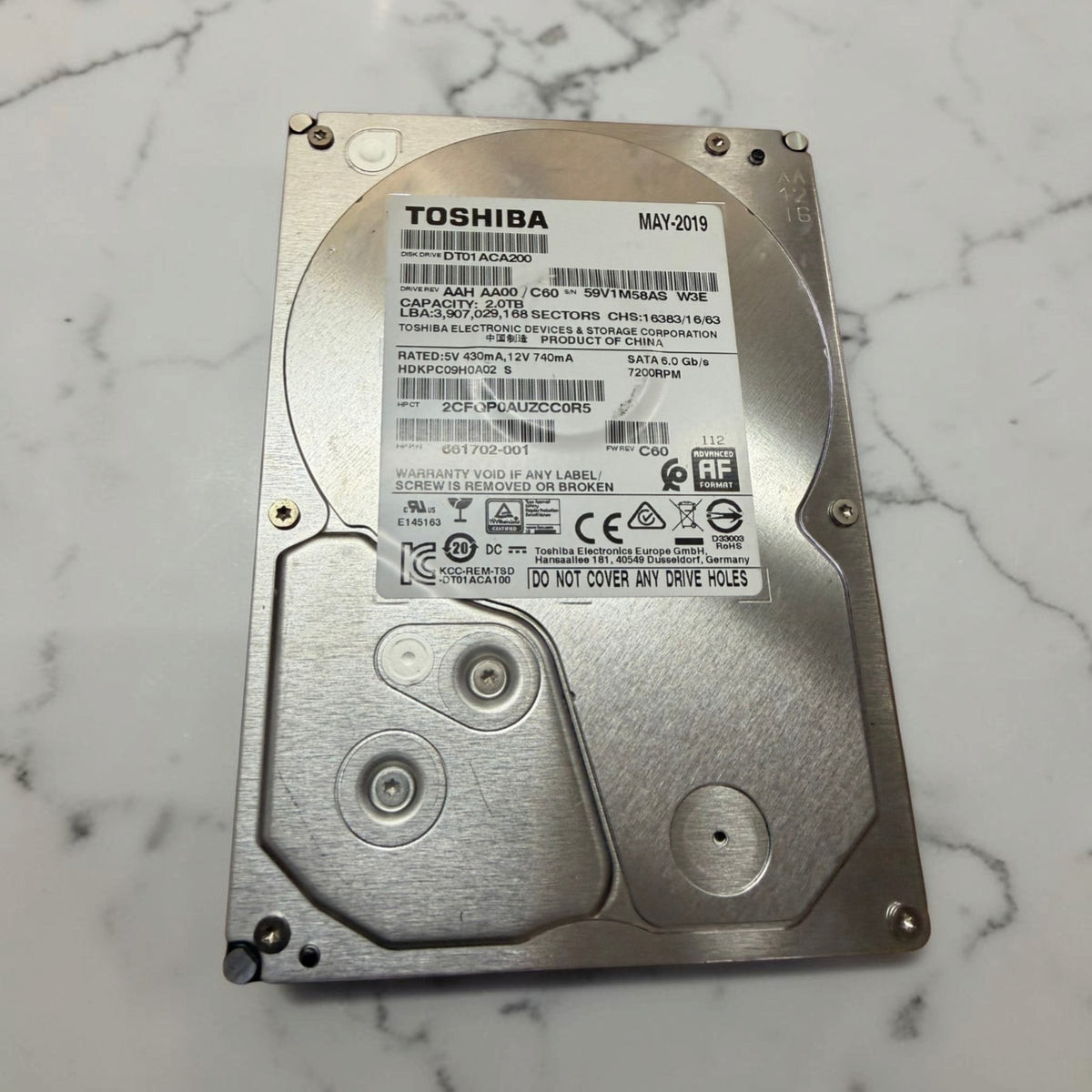 Toshiba 2TB HDD 3.5" Open Box | 100% Health 0 Bad Sectors See Pics