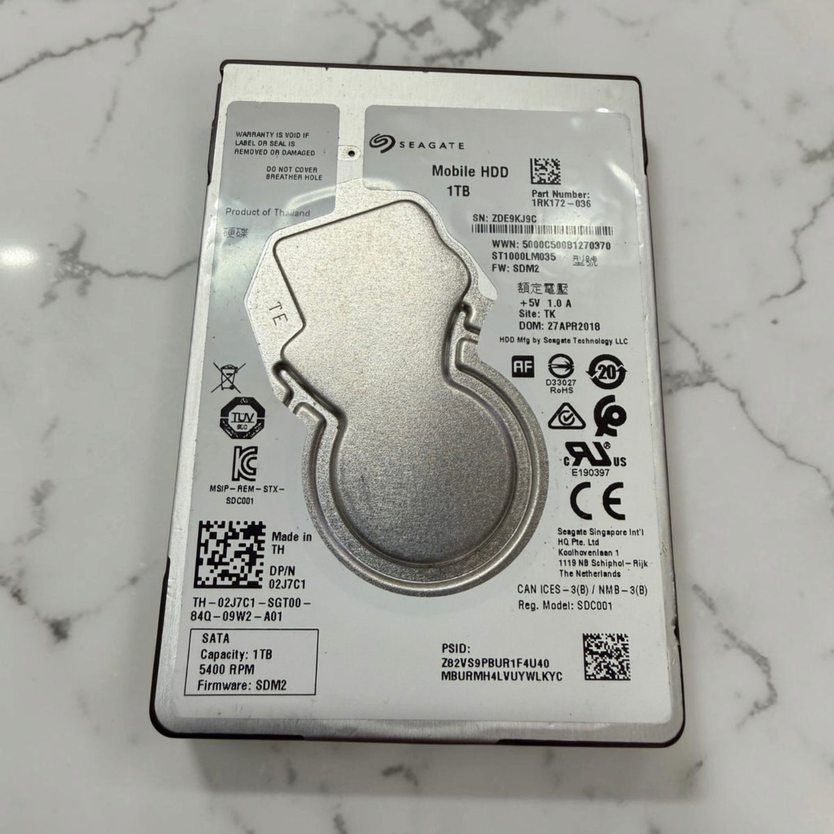 Seagate Mobile 1TB HDD 2.5" Open Box | 100% Health 0 Bad Sectors See Pics