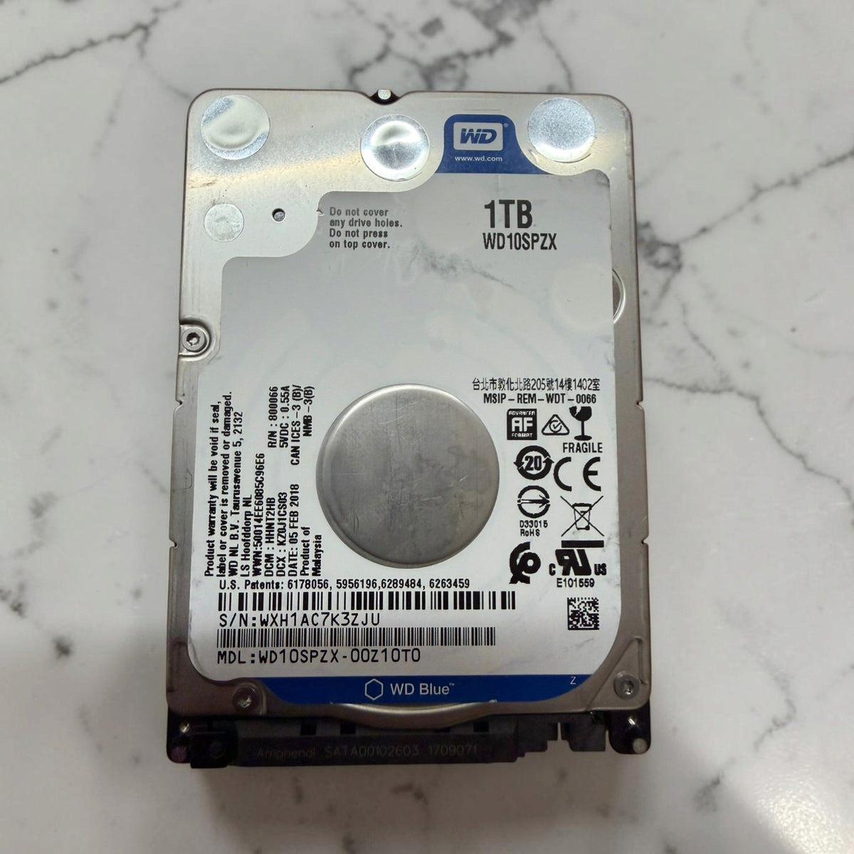 WD Blue 1TB HDD 2.5" | 100% Health 0 Bad Sectors See Pics