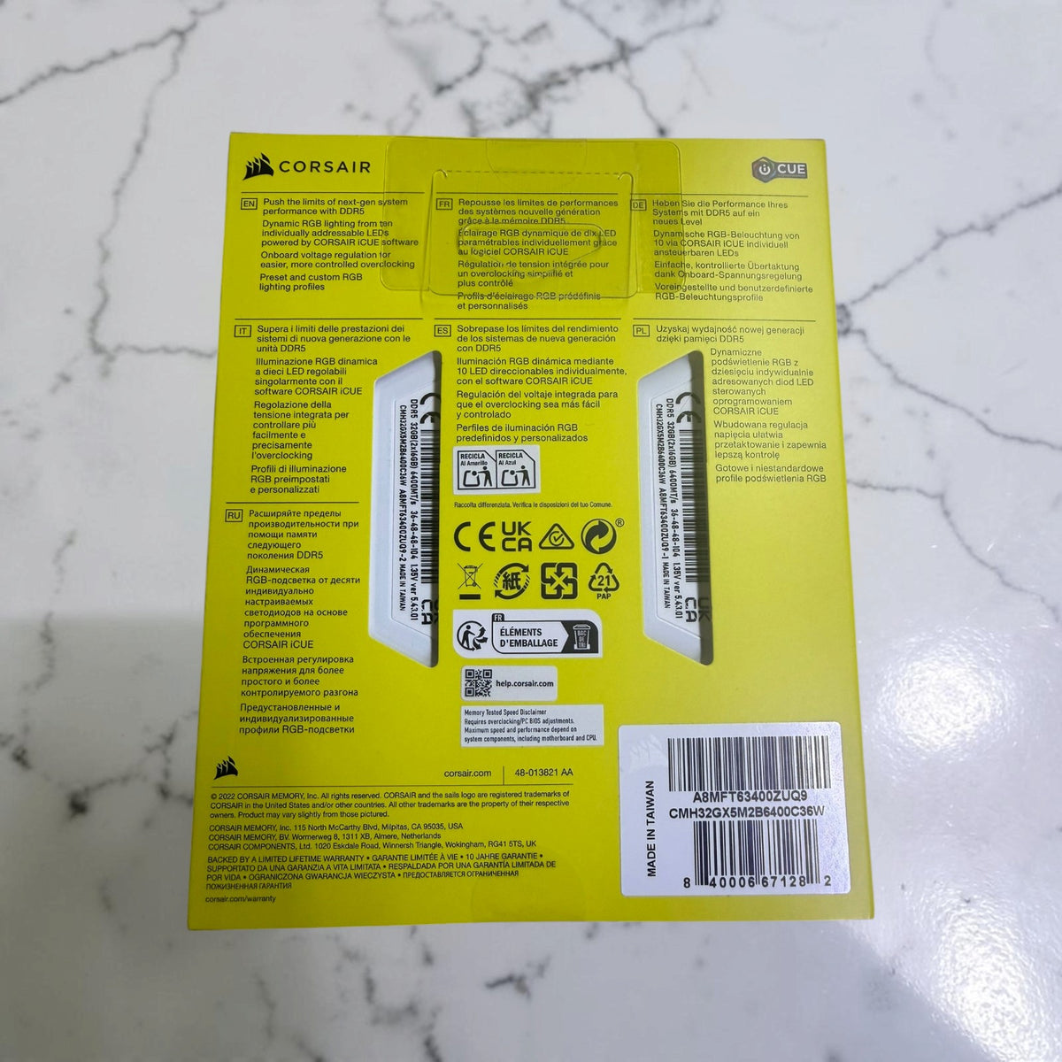 Corsair Vengeance RGB 32GB (2x16GB) DDR5-6400 CL36 White RAM | New Sealed
