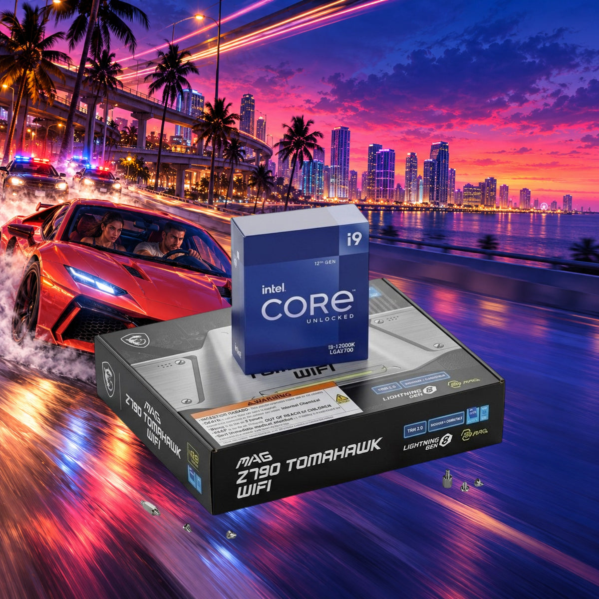 i9-12900K + MSI MAG Z790 TOMAHAWK WiFi LGA 1700 ATX Intel Motherboard [BUNDLE] — Groovy Computers product artwork