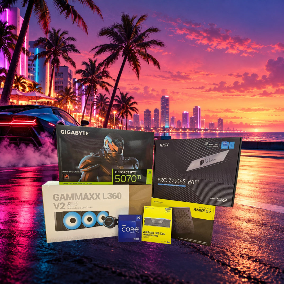 i9-12900K RTX 5070 Ti 32GB DDR5 Z790 WiFi 850W Gold 360mm AIO Bundle [SEALED]