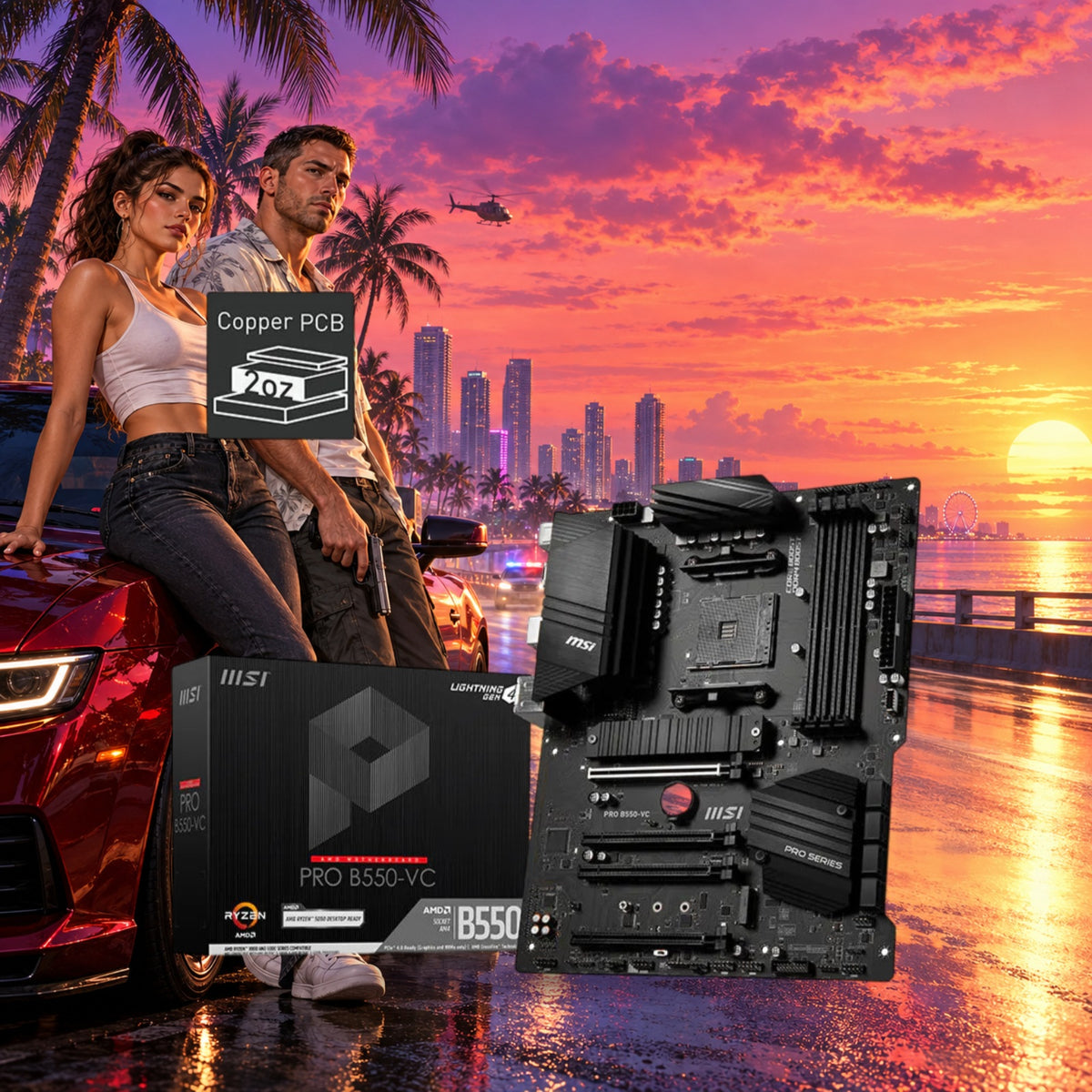 MSI PRO B550-VC Motherboard — New | 3-Year Manufacturer's Warranty — Groovy Computers product artwork