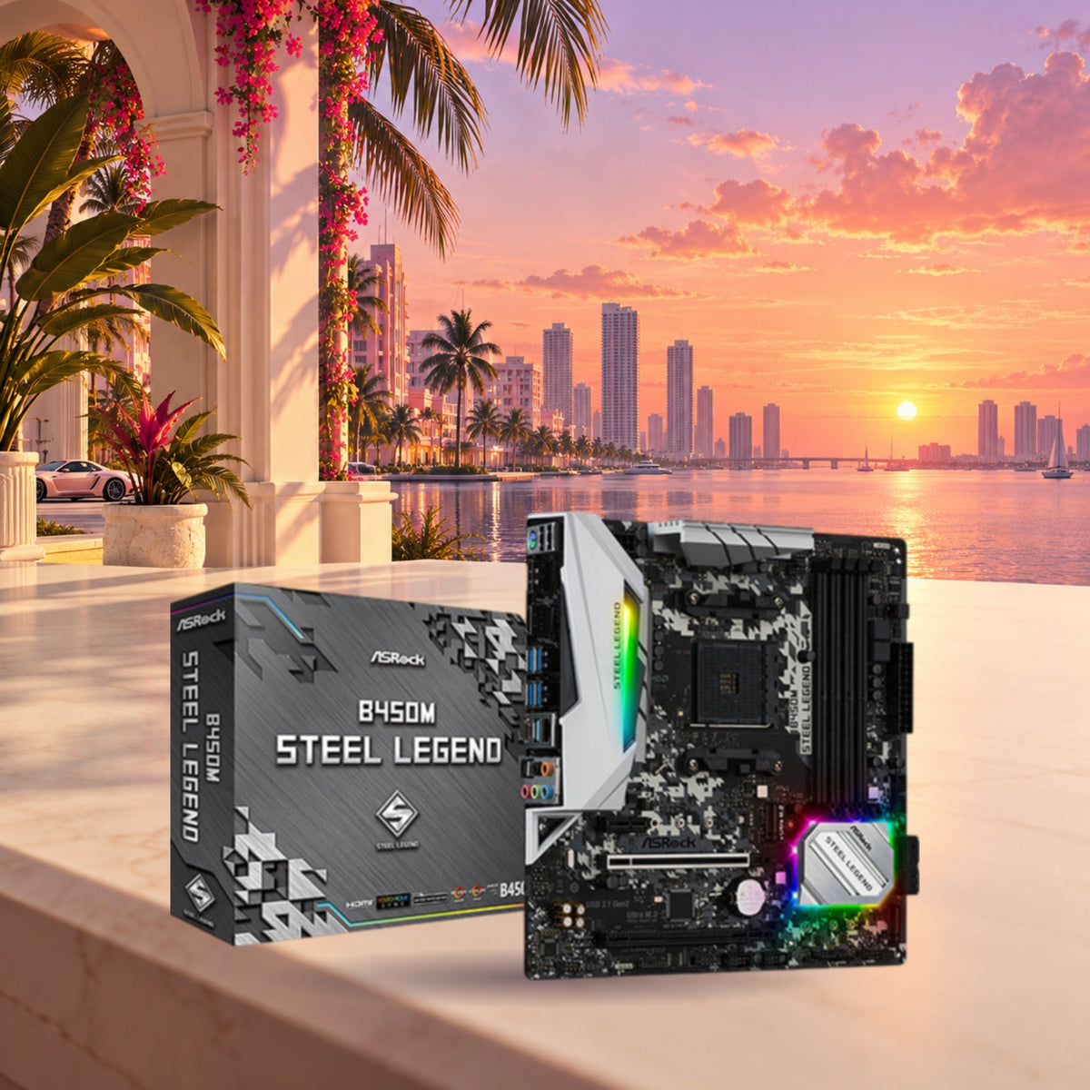 ASRock B450M Steel Legend Motherboard — New | 3-Year Manufacturer's Warranty