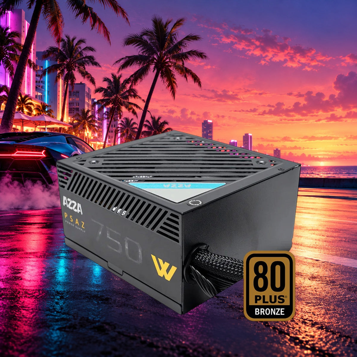 AZZA PSAZ-750W 750W 80 Plus Bronze ATX Power Supply - Sealed New — Groovy Computers product artwork