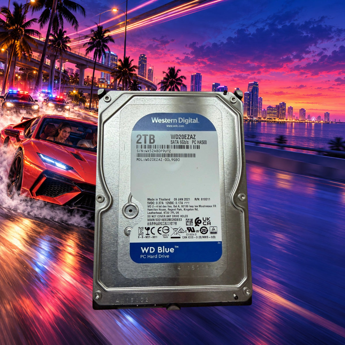 WD Blue 2TB WD20EZAZ HDD Tested 100% Health 0 Bad Sectors See Pics