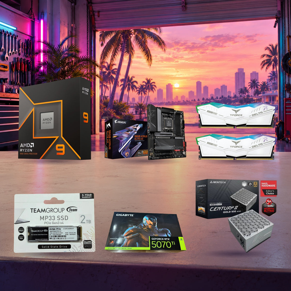 3D Creation & Game Development Core Parts Bundle | Ryzen 9 9900X + RTX 5070 Ti | 64GB RAM | 2TB SSD