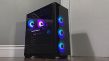 Load and play video in Gallery viewer, Brand New 10-Core High End Gaming PC, i5-12600KF (Better than i9-11900K), RTX 4070 Ti / 3070 Options, 32GB 3200mhz DDR4 RAM, 1TB NVME SSD, WIFI + BT
