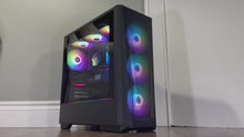 Load and play video in Gallery viewer, Brand New 12-Core High End Gaming PC, Ryzen 9 7900x, RTX 4080 / 4070 Options, 32GB 6400mhz DDR5 Ram, 2TB GEN 4 NVME SSD, 6TB HDD, WIFI + BT
