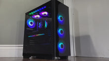 Load and play video in Gallery viewer, Brand New High-End 16-Core Gaming PC, i9-12900K, RTX 4080 / 4070 Options, 32GB 3600mhz DDR4 Ram, 1TB GEN 4 NVME SSD, 4TB HDD
