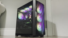 Load and play video in Gallery viewer, Top Tier Brand New High End 24-Core Gaming PC, i9-13900KF, RTX 4090 24GB, 32GB 6000mhz DDR5 RAM, 4TB NVME SSD, 8TB HDD (Options), WIFI + BT
