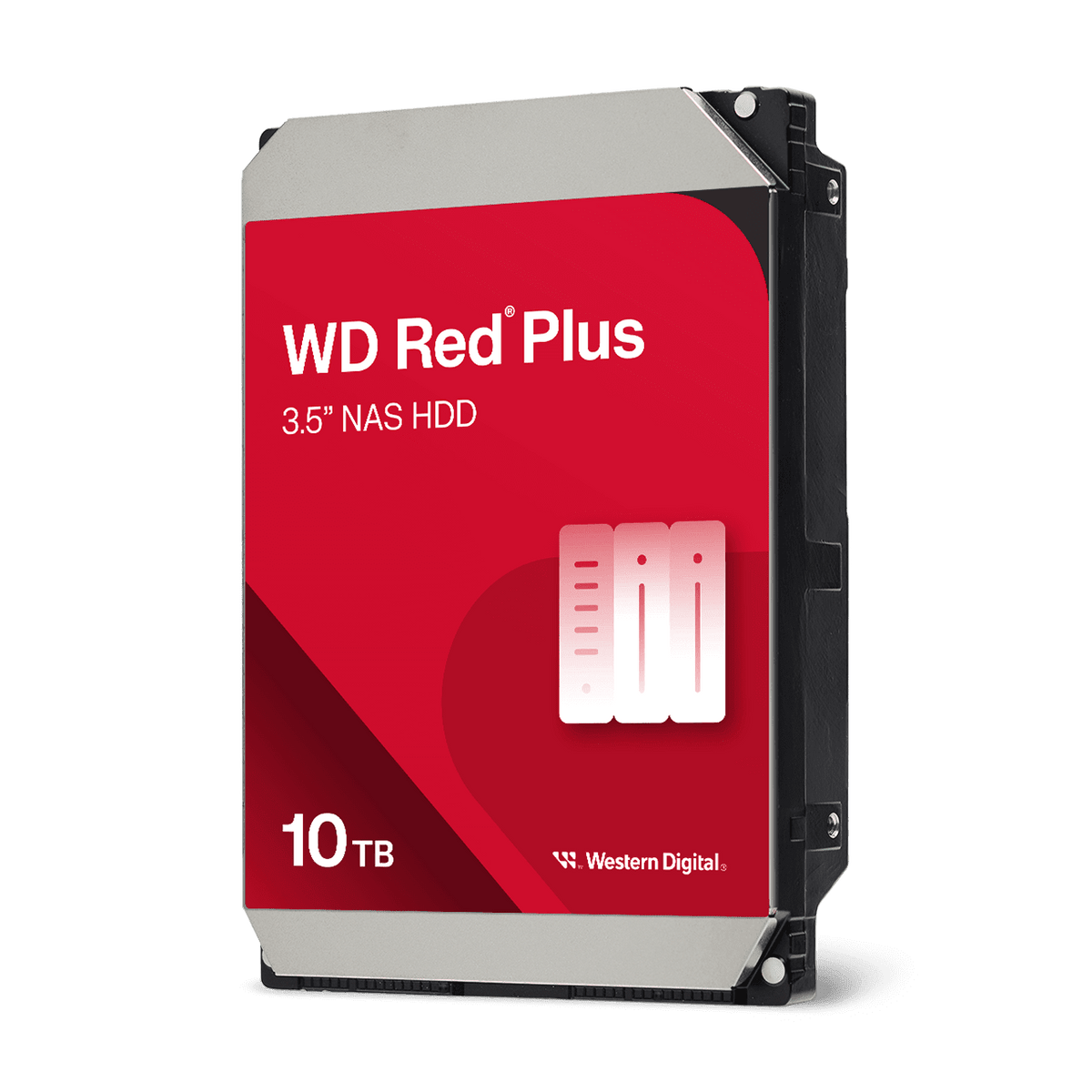 Official WD Red Plus 10TB image; actual replacement label differs